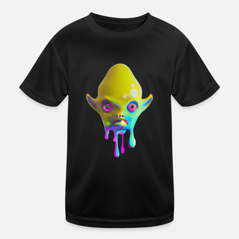 Farbenfroher Alien Kinder Funktions-T-Shirt