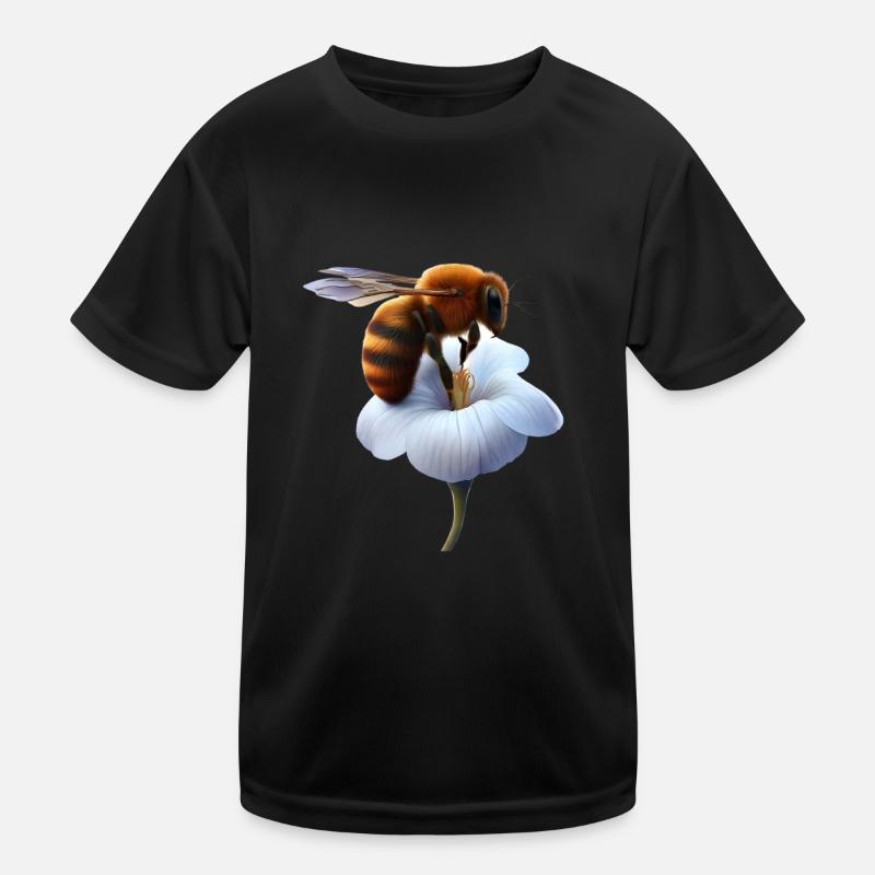Biene auf Blume Kinder Funktions-T-Shirt