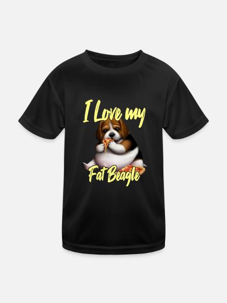 J’aime mon gros beagle - T-shirt sport Enfant - noir - Devant