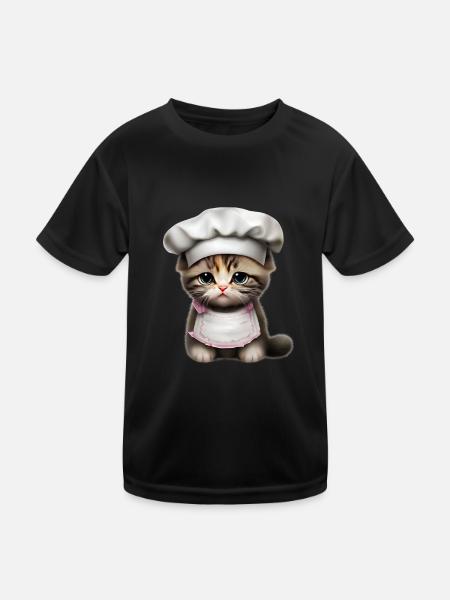Chef Chat - T-shirt sport Enfant - noir - Devant