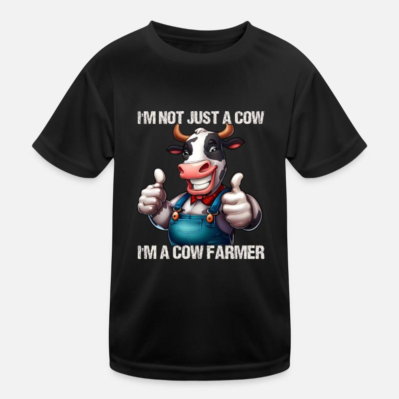 Farmer Cow Kids Functional T-Shirt