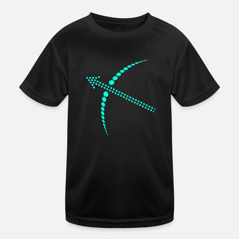 Pfeil und Bogen - Kinder Funktions-T-Shirt - Schwarz