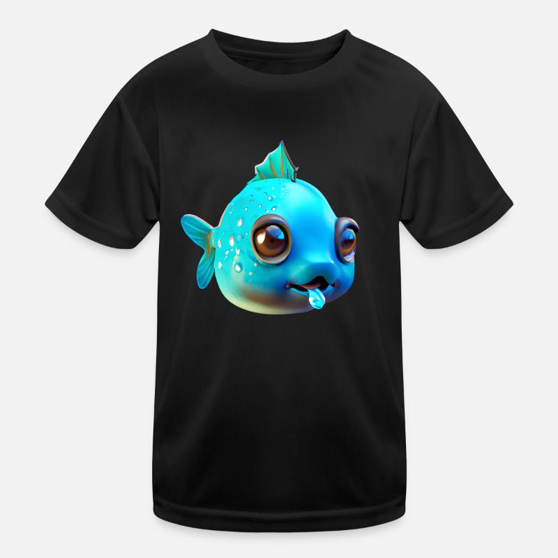 Cute fat fish Kids Functional T-Shirt