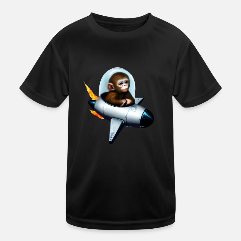 Astronaut Affe Rakete Weltraum Kinder Funktions-T-Shirt