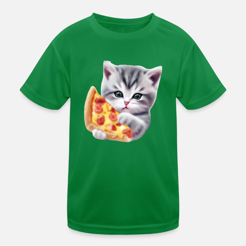 Pizza Katze Kinder Funktions-T-Shirt