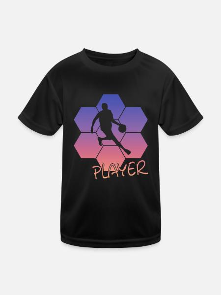 Basketball - Kinder Funktions-T-Shirt - Schwarz - Vorne