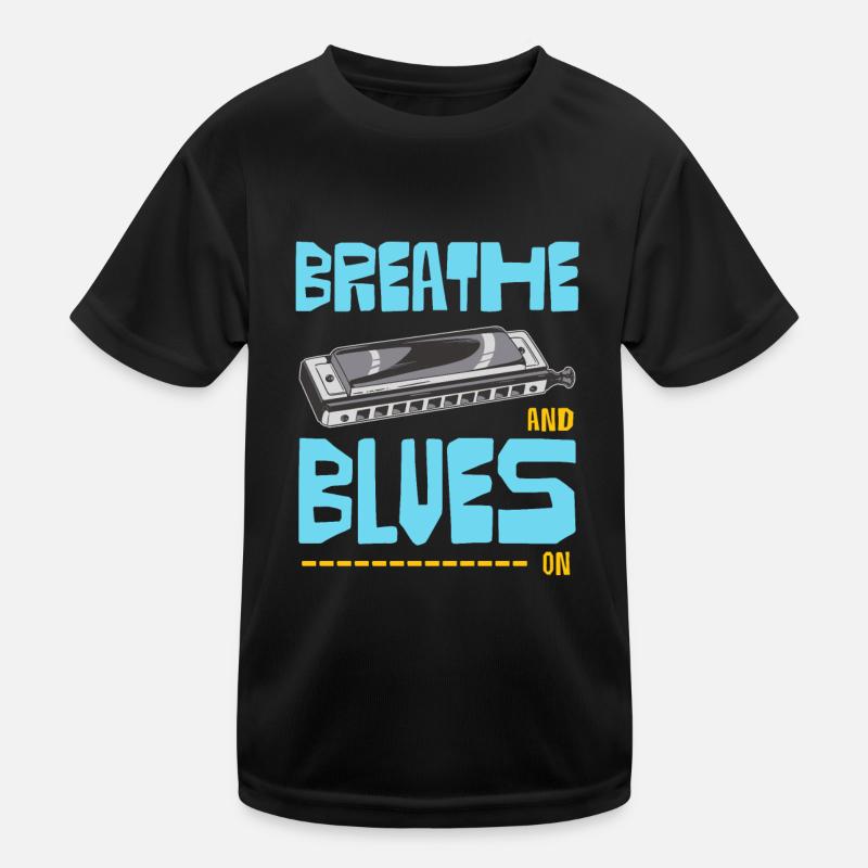 Blues On Harmonica Kids Functional T-Shirt