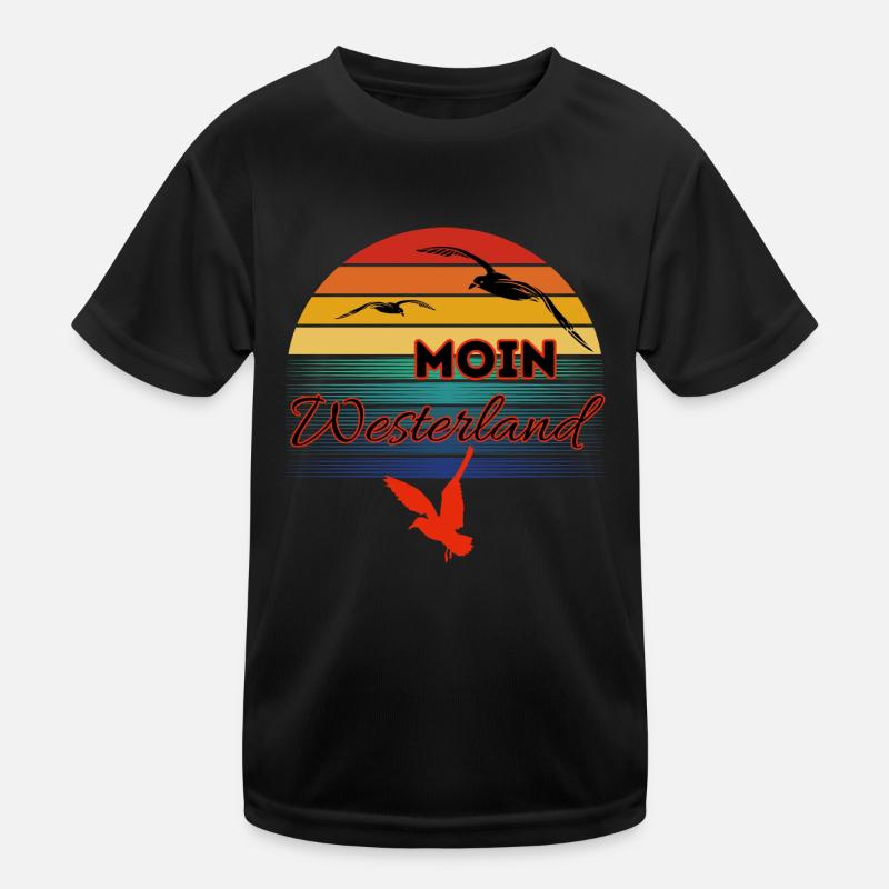 Moin Westerland mit Möwe im Retro Style-Westerland Kinder Funktions-T-Shirt