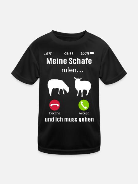 Meine Schafe rufen Schäfer Schaf lustig Bauernhof - Kinder Funktions-T-Shirt - Schwarz