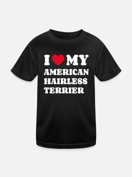 J’adore mon American Hairless Terrier - T-shirt sport Enfant - noir - Devant