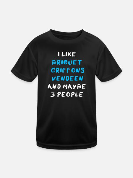Briquet Griffon Vendeen - Kinder Funktions-T-Shirt - Schwarz - Vorne