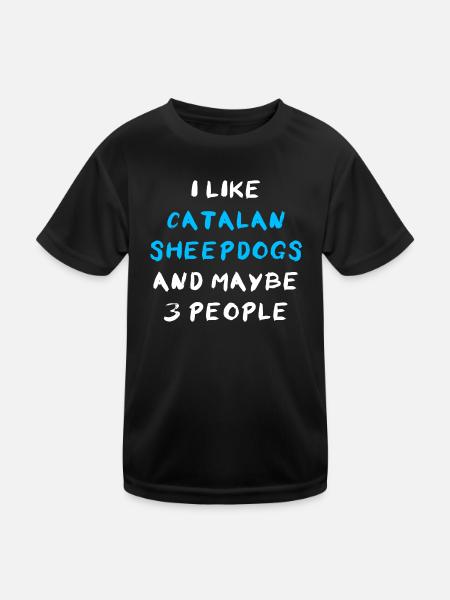 Catalan Sheepdog - Kids Functional T-Shirt - black - Front