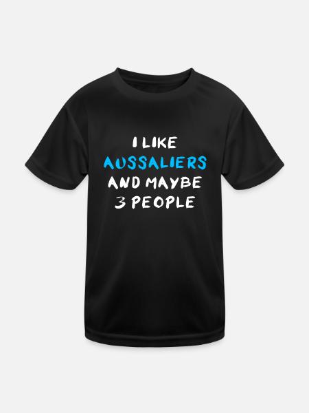 Aussalier - Kinder Funktions-T-Shirt - Schwarz - Vorne