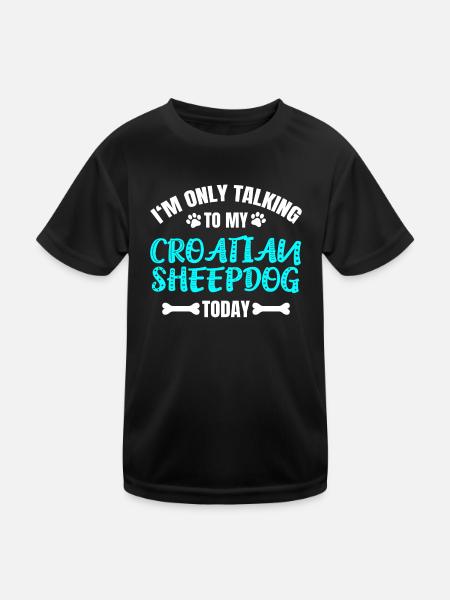 Chien de berger croate - T-shirt sport Enfant - noir - Devant
