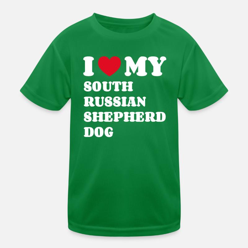 J’aime mon chien de berger de Russie du Sud T-shirt sport Enfant