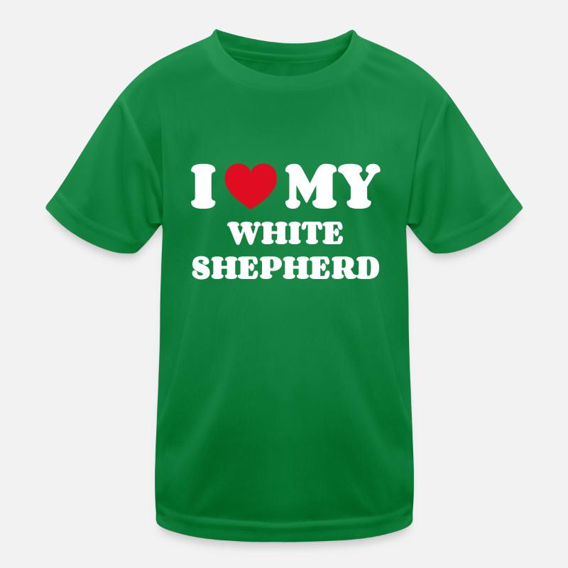 I Love My White Shepherd Kinder Funktions-T-Shirt