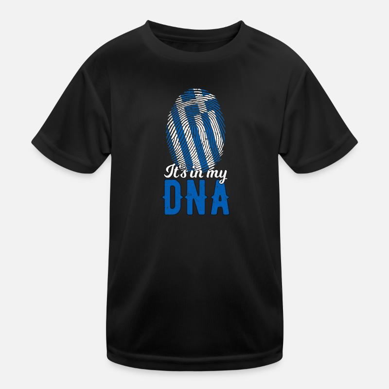 Greece DNA Greek Flag Fingerprint Kids Functional T-Shirt