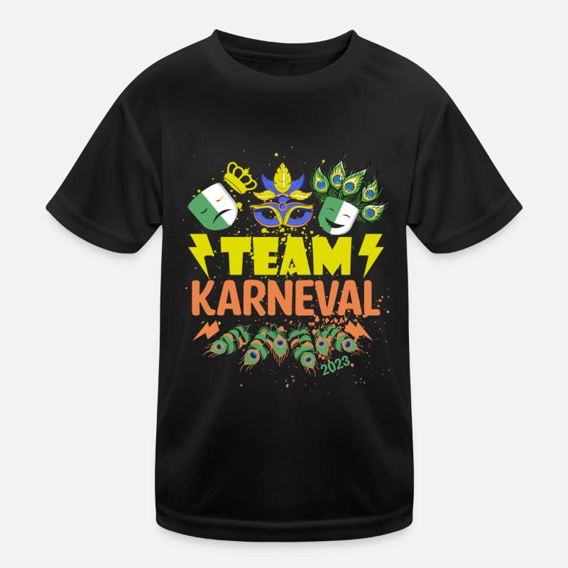 Team Carnival 2023 Group Costume | Masks & Peacock Kids Functional T-Shirt
