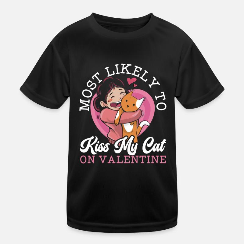 Cadeau de la Saint-Valentin 14 février chat Anime T-shirt sport Enfant