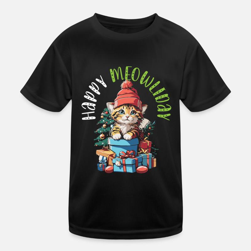 Fête de Noël des chats T-shirt sport Enfant