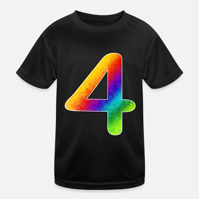 Rainbow 4 Birthday Kids Functional T-Shirt