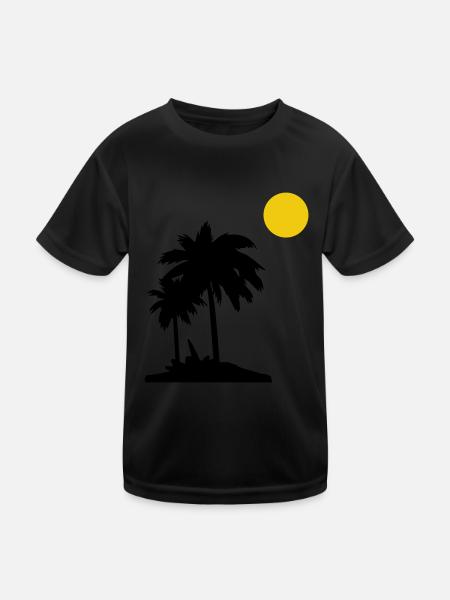Palm trees - Kids Functional T-Shirt - black - Front