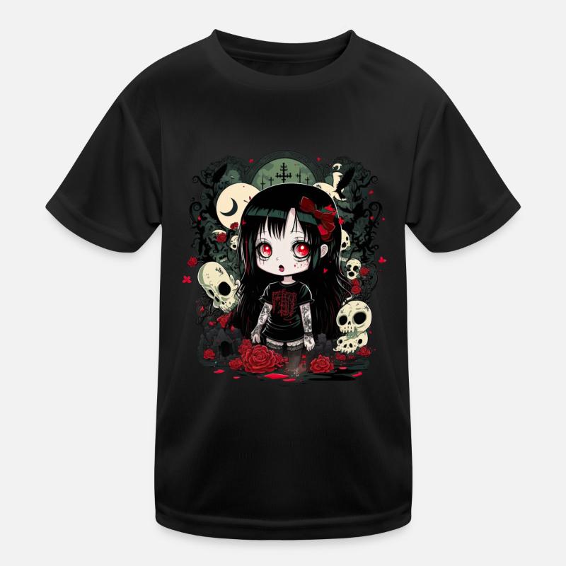 Anime Horror Chibi: Kawaii Gothic Halloween Kinder Funktions-T-Shirt