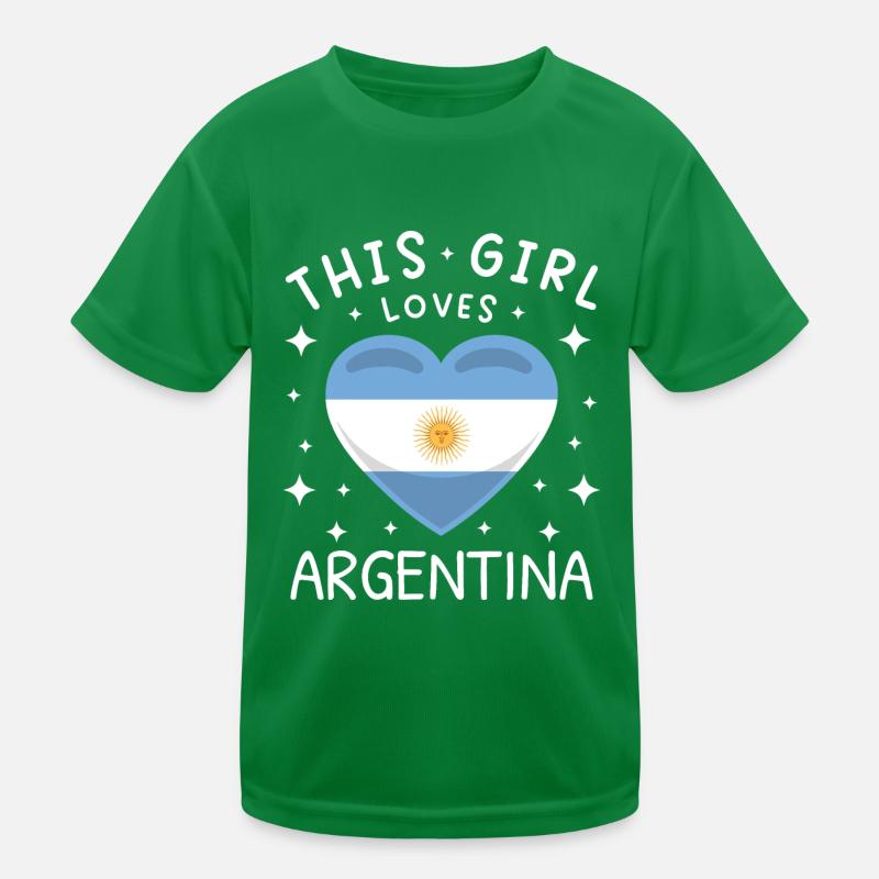 Drapeau de l’Argentine Amérique du Sud Drapeau argentin T-shirt sport Enfant