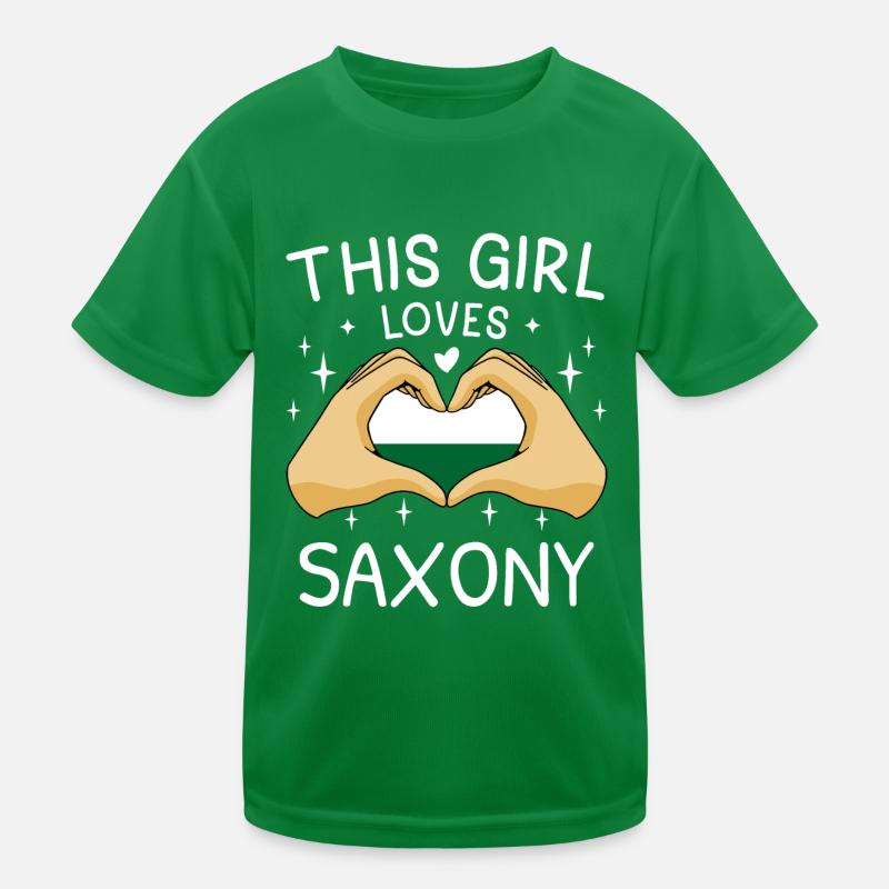Drapeau de Saxe Drapeau saxon Ossi Holiday SN T-shirt sport Enfant