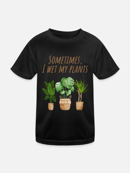 Pflanzen - Kinder Funktions-T-Shirt - Schwarz