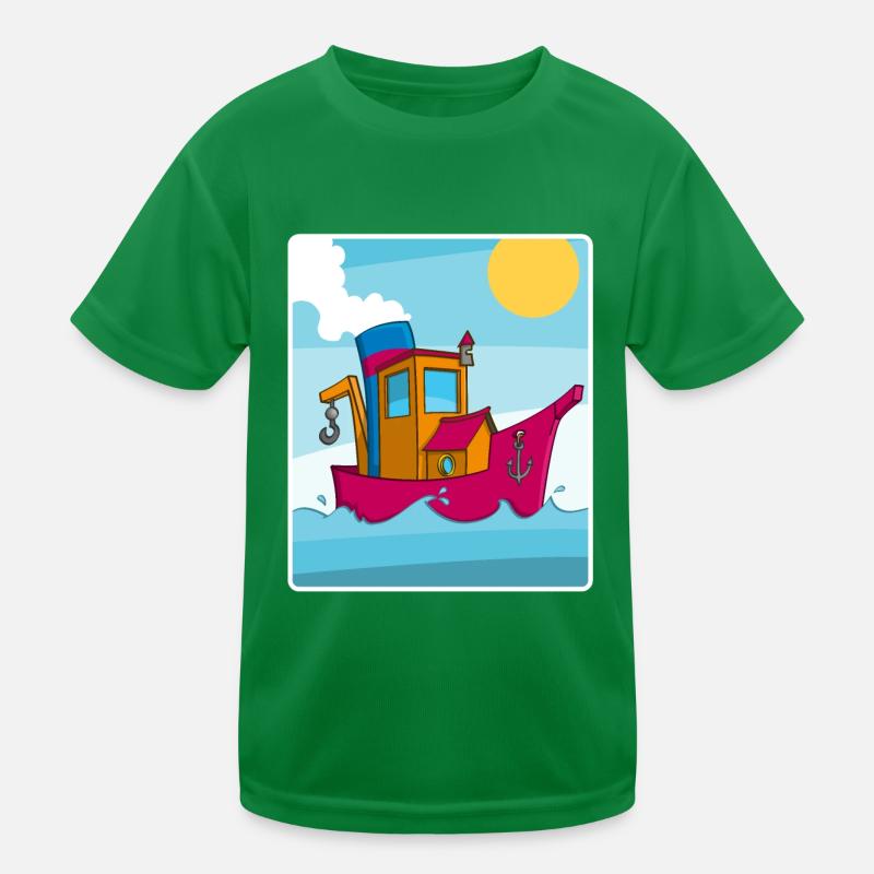 Buntes Bild eines lustigen Schleppers Kinder Funktions-T-Shirt