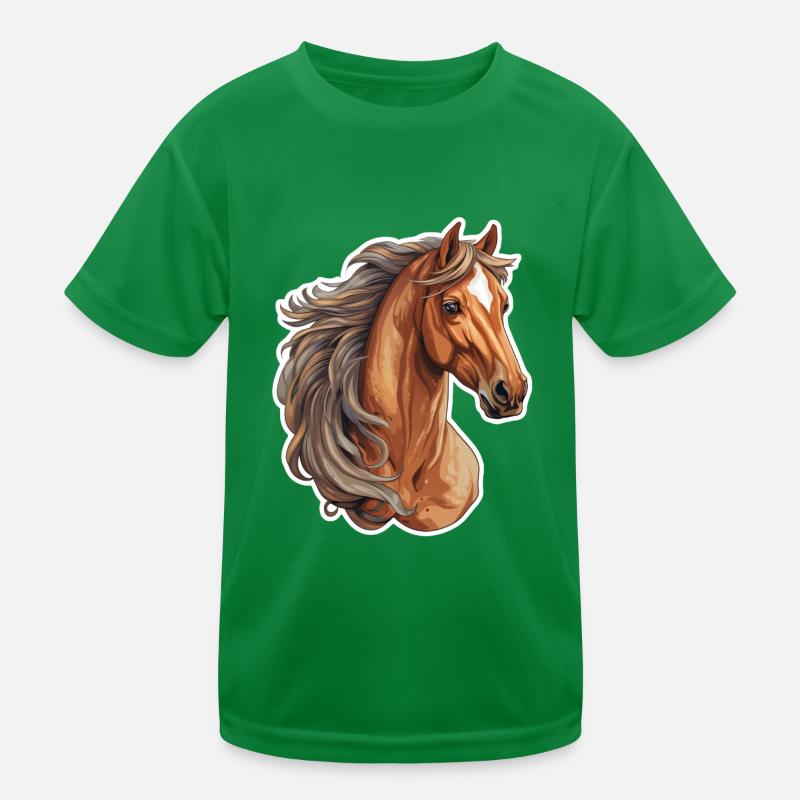 Pferdekopf Kinder Funktions-T-Shirt