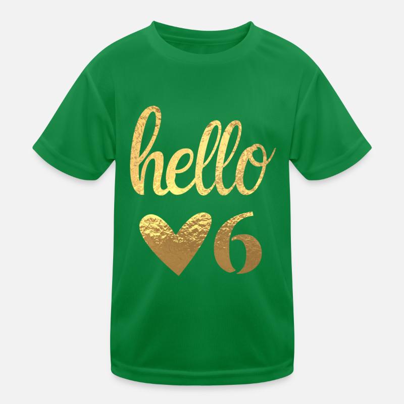 Hello 6 Gold Kids Functional T-Shirt