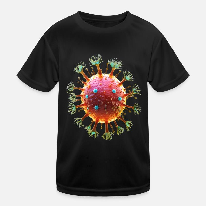 Virus - Kinder Funktions-T-Shirt - Schwarz