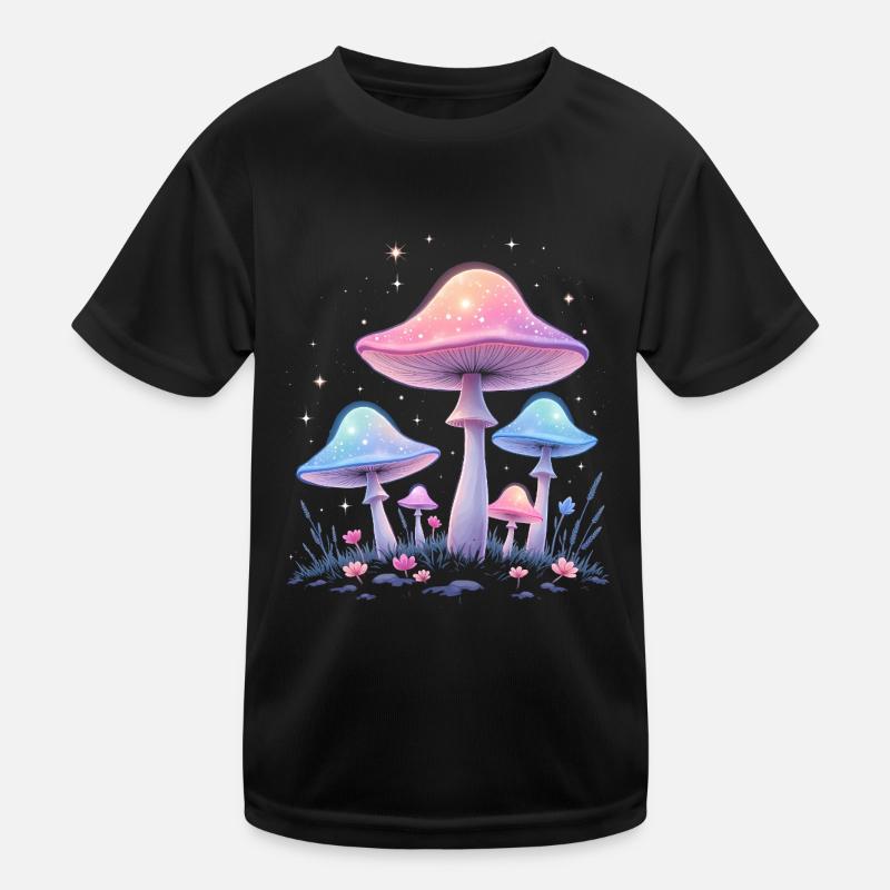 Magic Mushrooms - Mystical Forest Art Kids Functional T-Shirt