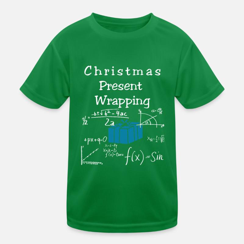 Funny Math Christmas Present Wrapping Kids Functional T-Shirt