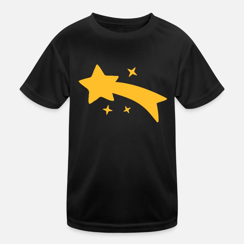 Sternschnuppe Sterne Sternchen - Kinder Funktions-T-Shirt - Schwarz