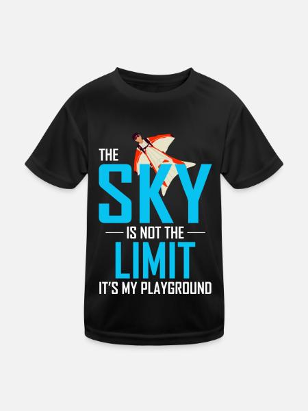 Wingsuit fliegen Base Jumping Fallschirmspringen Wingsuiting - Kinder Funktions-T-Shirt - Schwarz - Vorne