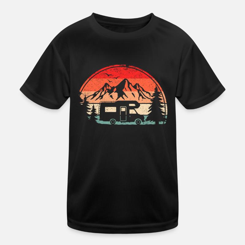 Vintage Retro RV Camper Motorhome Camping Kids Functional T-Shirt
