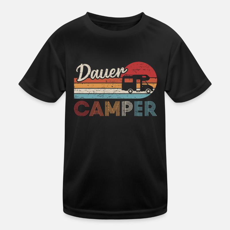 Camping Retro Dauercamper Wohnmobil Kinder Funktions-T-Shirt