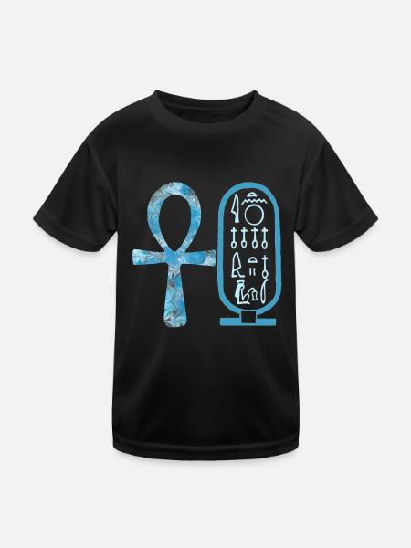 anch und kartusche nofretete e 78 - Kinder Funktions-T-Shirt - Schwarz - Vorne
