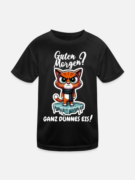 Guten Morgen? Ganz dünnes Eis! - Kinder Funktions-T-Shirt - Schwarz