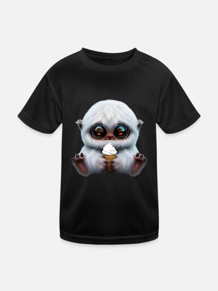 Yeti avec de la crème glacée molle - T-shirt sport Enfant - noir - Devant