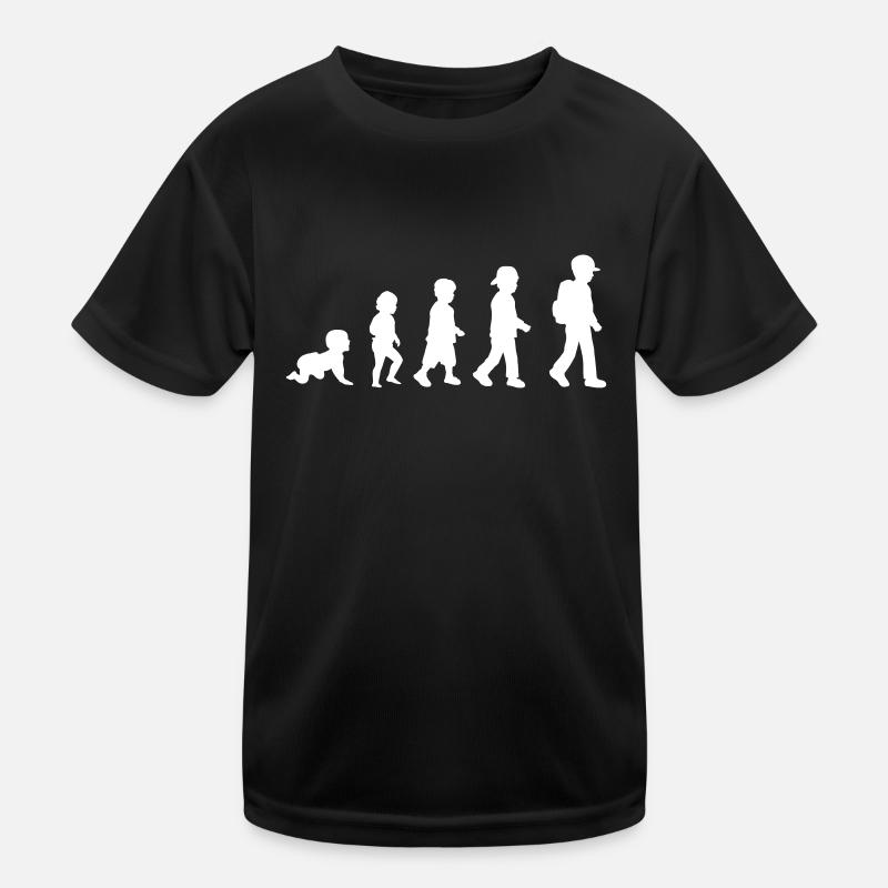 Evolution Schulkind Junge Kinder Funktions-T-Shirt
