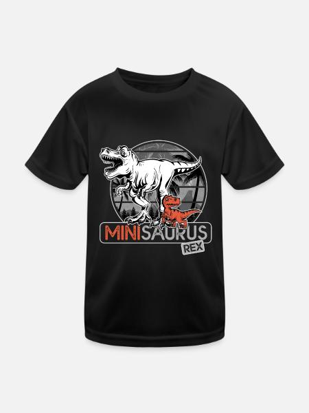 Minisaurus rex Cadeau garçon dinosaure - T-shirt sport Enfant - noir - Devant