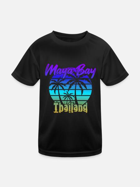Vintage Maya Bay Thaïlande - T-shirt sport Enfant - noir - Devant