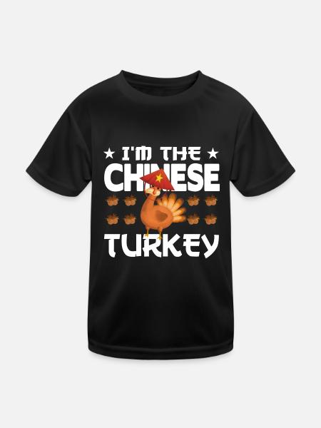 Je suis la Turquie chinoise - T-shirt sport Enfant - noir - Devant