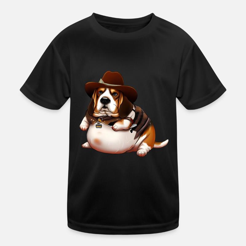 Fetter Beagle Cowboy Kinder Funktions-T-Shirt