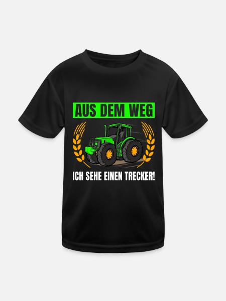 Landwirtschaft Aus Dem Weg Trecker Traktor - Kinder Funktions-T-Shirt - Schwarz