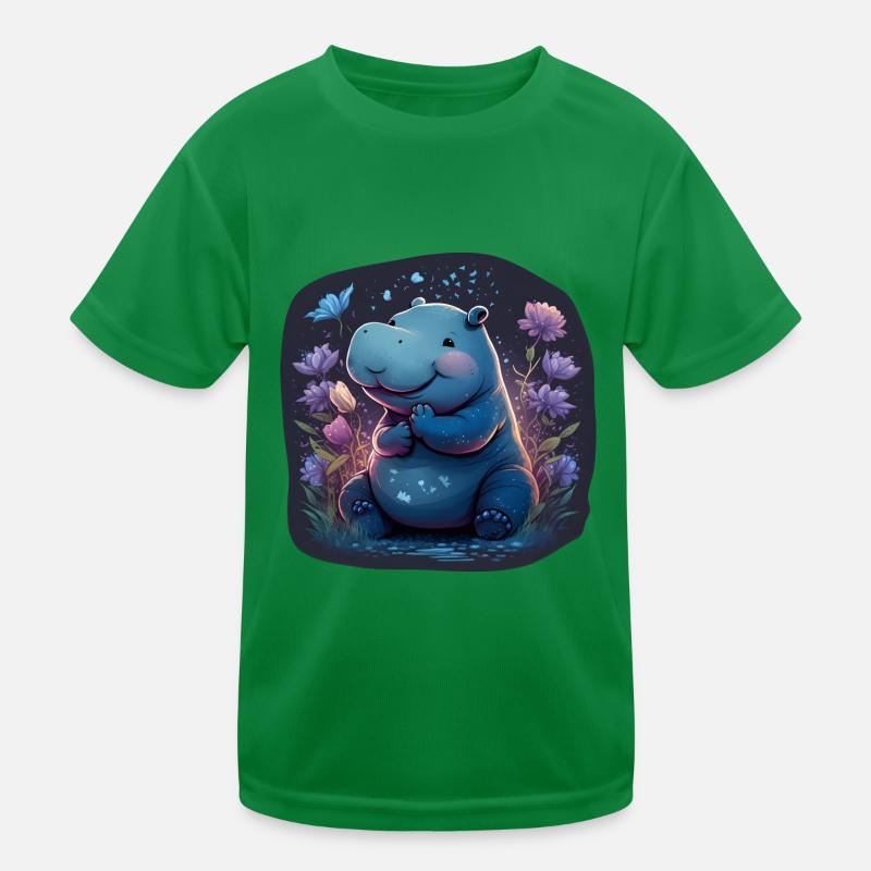 Süßes Nilpferd Kinder Funktions-T-Shirt